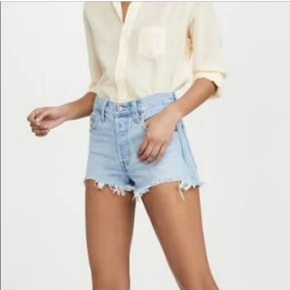 NWT Levis 501 Premium High Rise Button Fly Denim Shorts 27 - Picture 13 of 13